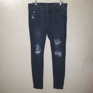 Judy Blue Skinny Fit Denim Jeans Womens Sz 15/32 Medium Wash Distressed Pants